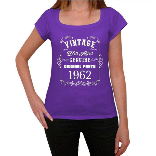 1962, Well Aged, Purple, Women's Short Sleeve Round Neck T-shirt 00110 - ultrabasic-com