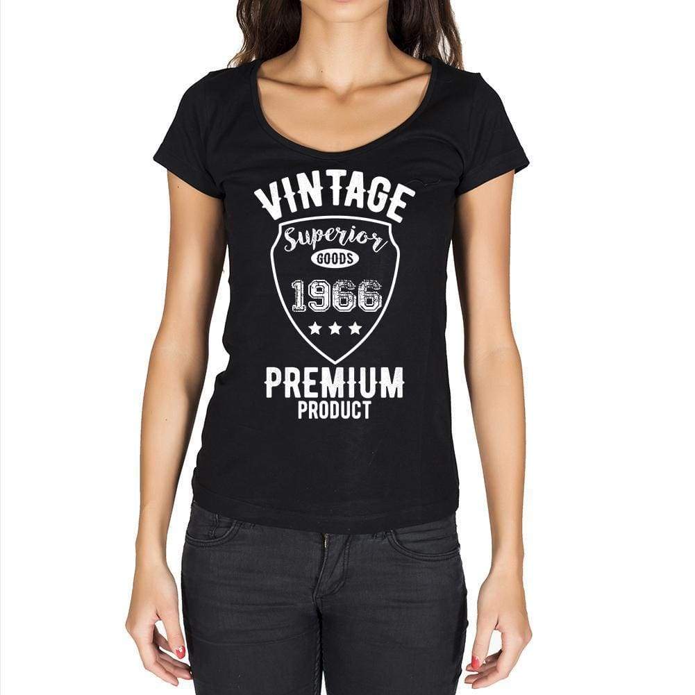 1966, Vintage Superior, Black, Women's Short Sleeve Round Neck T-shirt 00091 - ultrabasic-com