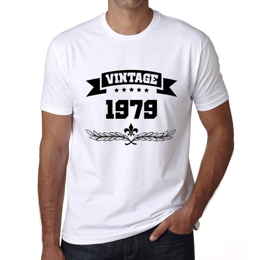 1979 Vintage Year White, Men's Short Sleeve Round Neck T-shirt 00096 - ultrabasic-com