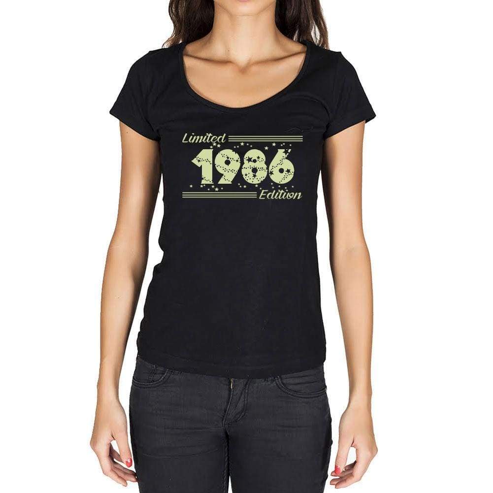 1986 Limited Edition Star, Women's T-shirt, Black, Birthday Gift 00383 - ultrabasic-com