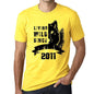 2011 Living Wild Since 2011 Mens T-Shirt Yellow Birthday Gift 00501 - Yellow / X-Small - Casual