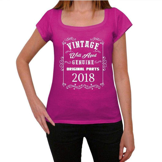 2018 Well Aged Pink Womens Short Sleeve Round Neck T-Shirt 00109 - Pink / Xs - Casual