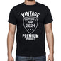 2024 Vintage Superior Black Mens Short Sleeve Round Neck T-Shirt 00102 - Black / S - Casual