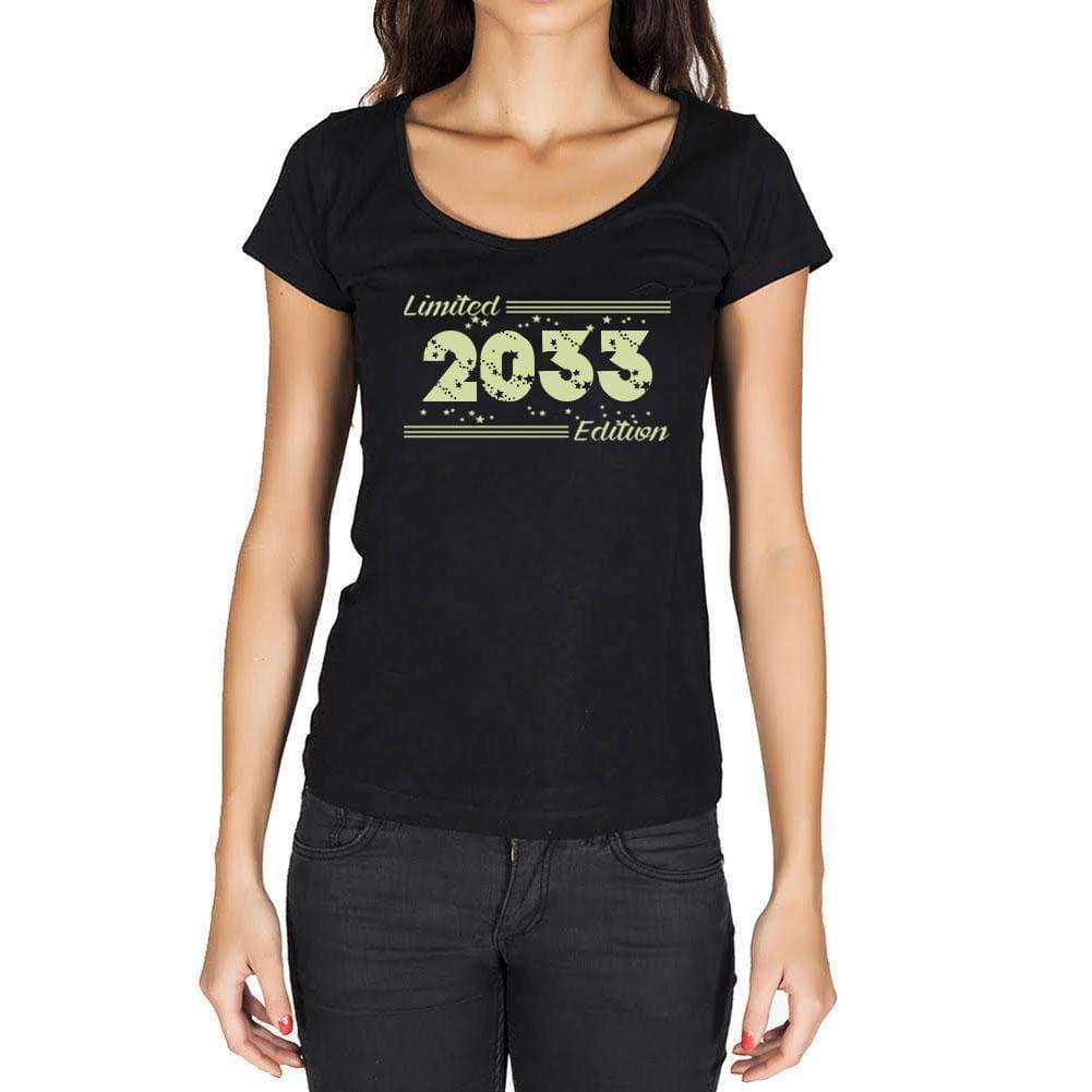 2033 Limited Edition Star Womens T-Shirt Black Birthday Gift 00383 - Black / Xs - Casual