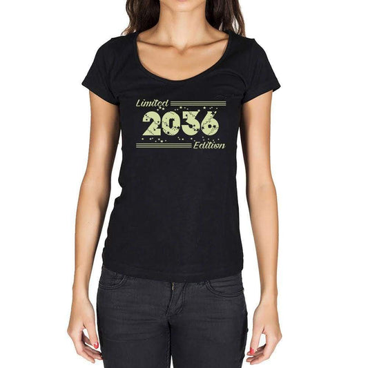 2036 Limited Edition Star Womens T-Shirt Black Birthday Gift 00383 - Black / Xs - Casual