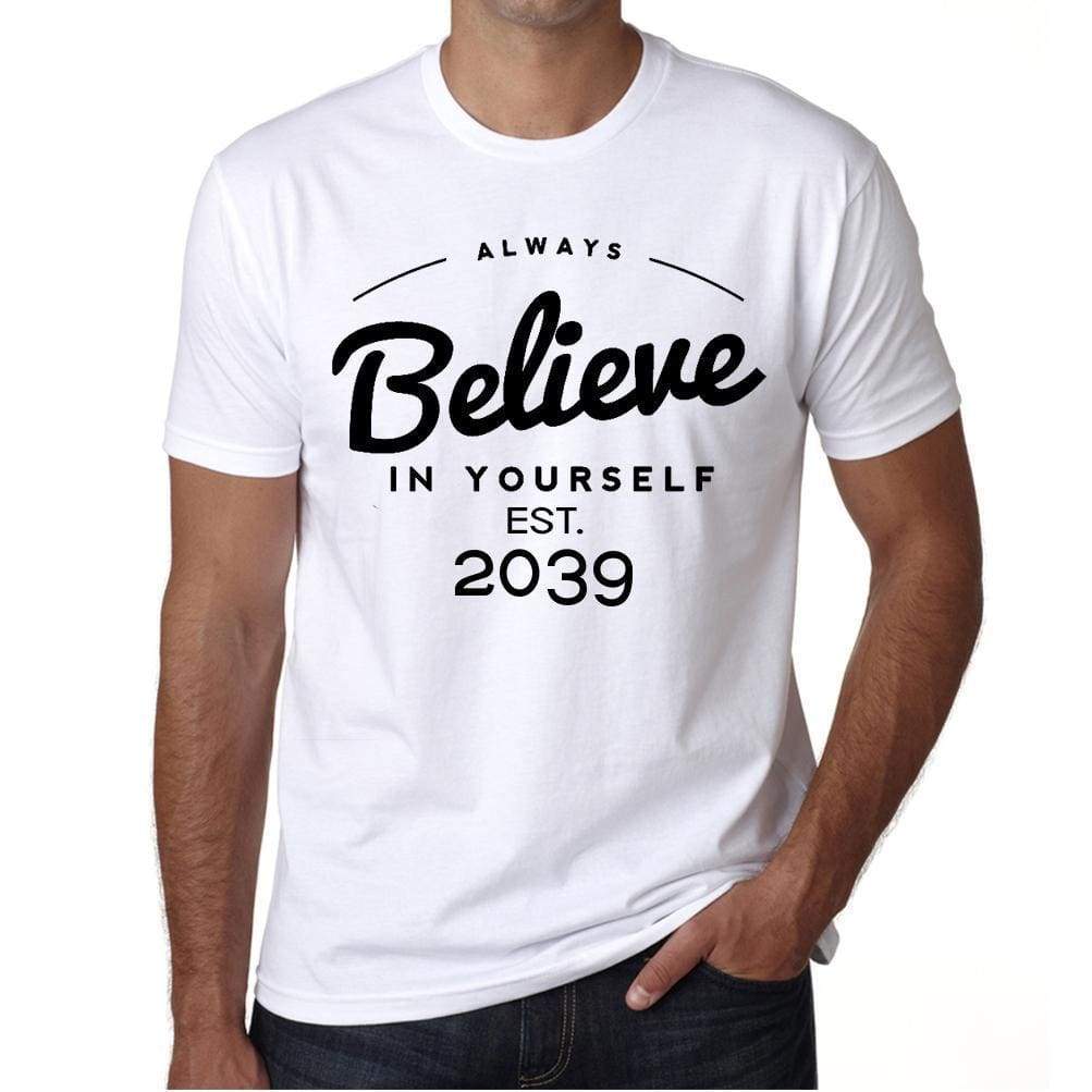 2039, Always Believe, white, <span>Men's</span> <span><span>Short Sleeve</span></span> <span>Round Neck</span> T-shirt 00327 - ULTRABASIC