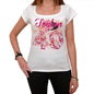 40 Toulon City With Number Womens Short Sleeve Round White T-Shirt 00008 - White / Xs - Casual