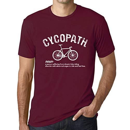 Ultrabasic - Homme T-Shirt Graphique Cycopath Imprimé Lettres Noël Cadeau Bordeaux