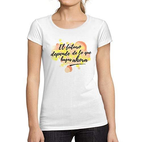 Ultrabasic - Femme Graphique Maches Tournage Cœur Amour T-Shirt Action de Grâces Xmas Cadeau Idées Tee Blanc