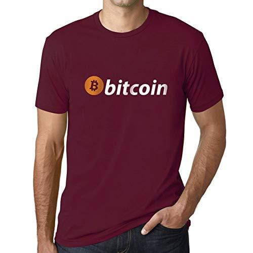 Ultrabasic - Homme T-Shirt Bitcoin Soutien T-Shirt HODL BTC Crypto Commerçants Cadeau Imprimé Tée-Shirt Bordeaux