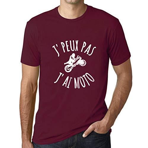 Ultrabasic - Homme T-Shirt J'peux Pas J'Ai Motoa T-Shirt Cadeau Imprimé Tée-Shirt Bordeaux