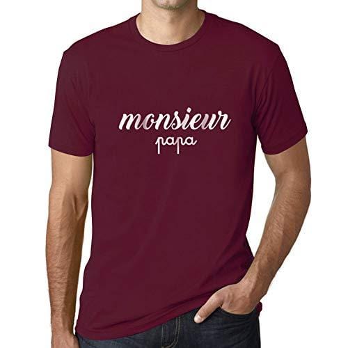 Ultrabasic - Homme T-Shirt Graphique Monsieur Papa Imprimé Lettres Noël Cadeau Bordeaux