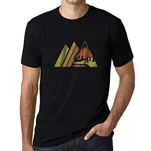 Ultrabasic - Homme Graphique Montagne Rétro Écran Impression de Lettre Tee Shirt Cadeau Noir Profond