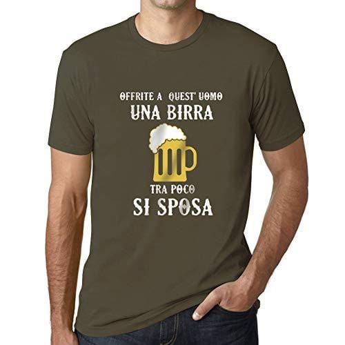 Ultrabasic - Homme Graphique Una Birra Tra Poco Si Sposa Impression de Lettre Tee Shirt Cadeau Army