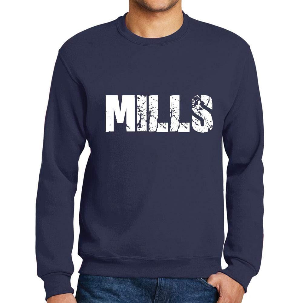 Ultrabasic Homme Imprimé Graphique Sweat-Shirt Popular Words Mills French Marine