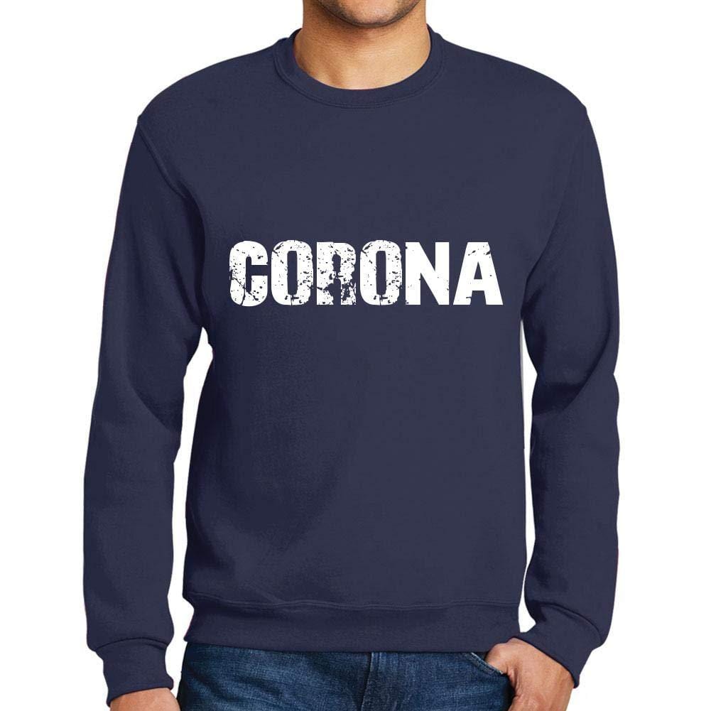Ultrabasic Homme Imprimé Graphique Sweat-Shirt Popular Words Corona French Marine