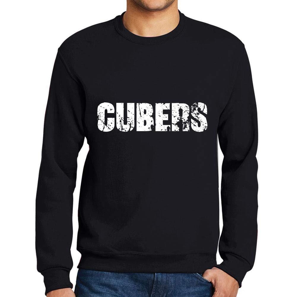 Ultrabasic Homme Imprimé Graphique Sweat-Shirt Popular Words CUBERS Noir Profond