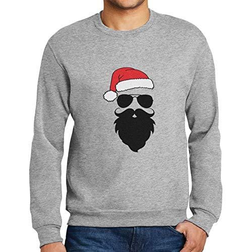 Ultrabasic - Homme Imprimé Graphique Sweat-Shirt Marrant Père Noël Cool Cadeau de Noël Gris Chine