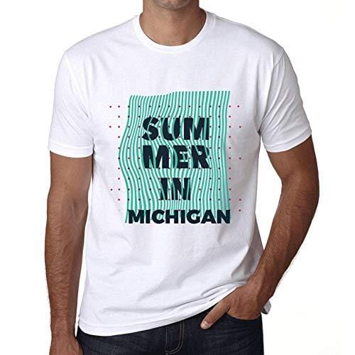 Ultrabasic - Homme Graphique Summer in Michigan Blanc