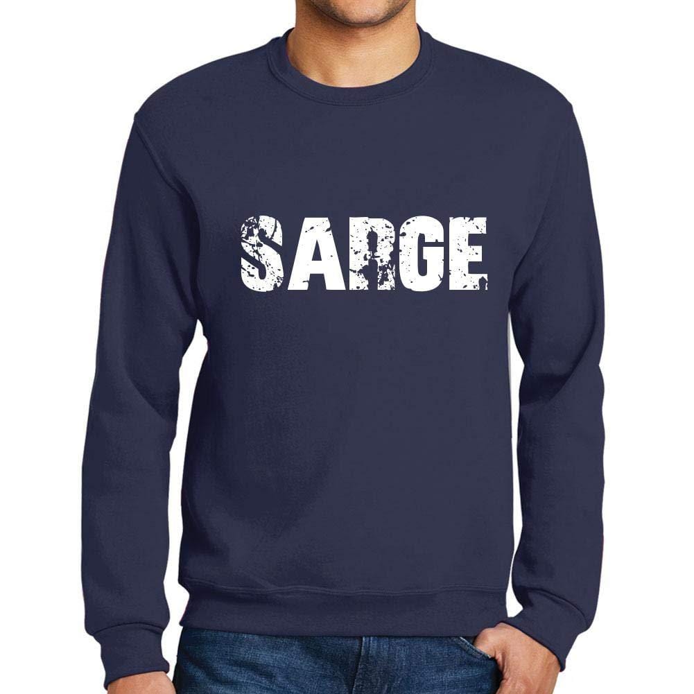 Ultrabasic Homme Imprimé Graphique Sweat-Shirt Popular Words SARGE French Marine