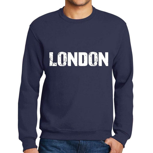 Homme Imprimé Graphique Sweat-Shirt Popular Words London French Marine