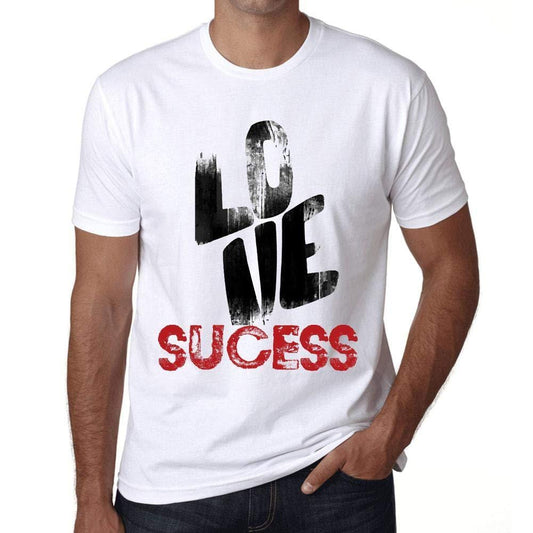 Ultrabasic - Homme T-Shirt Graphique Love Sucess Blanc