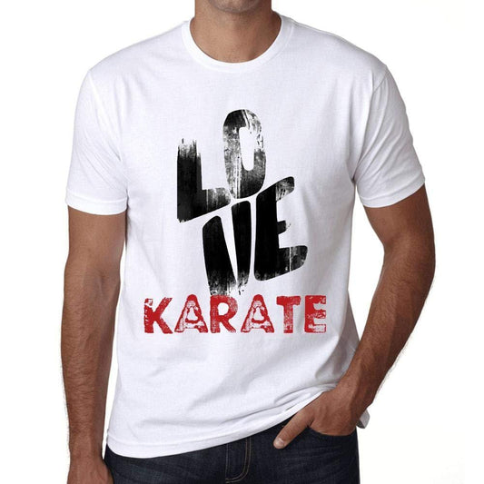Ultrabasic - Homme T-Shirt Graphique Love Karate Blanc