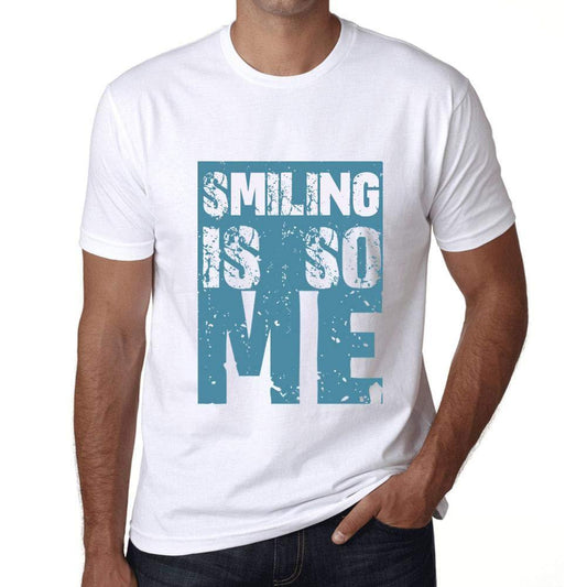 Homme T-Shirt Graphique Smiling is So Me Blanc