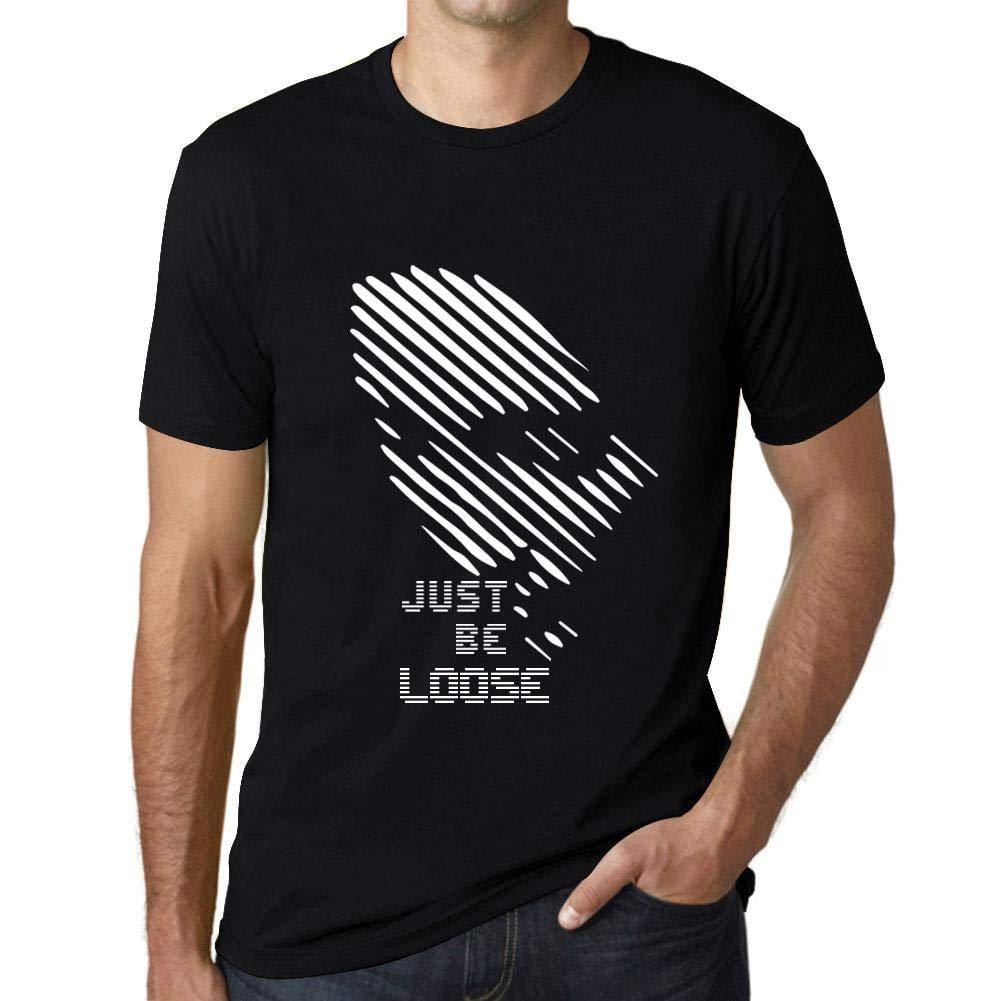 Ultrabasic - Homme T-Shirt Graphique Just be Loose Noir Profond