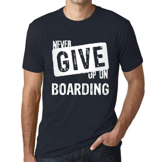 Ultrabasic Homme T-Shirt Graphique Never Give Up on Boarding Marine