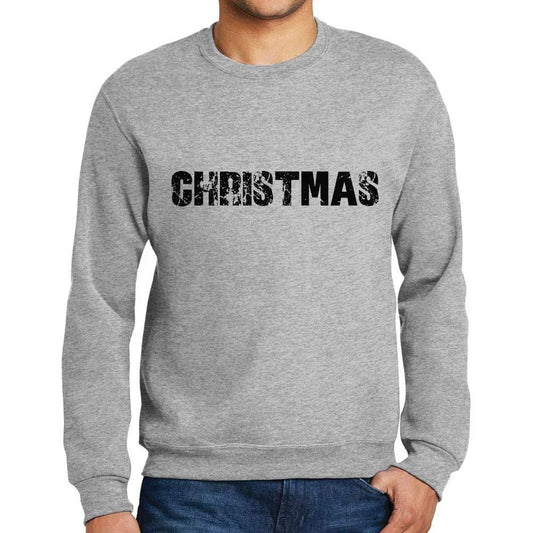Ultrabasic Homme Imprimé Graphique Sweat-Shirt Popular Words Christmas Gris Chiné