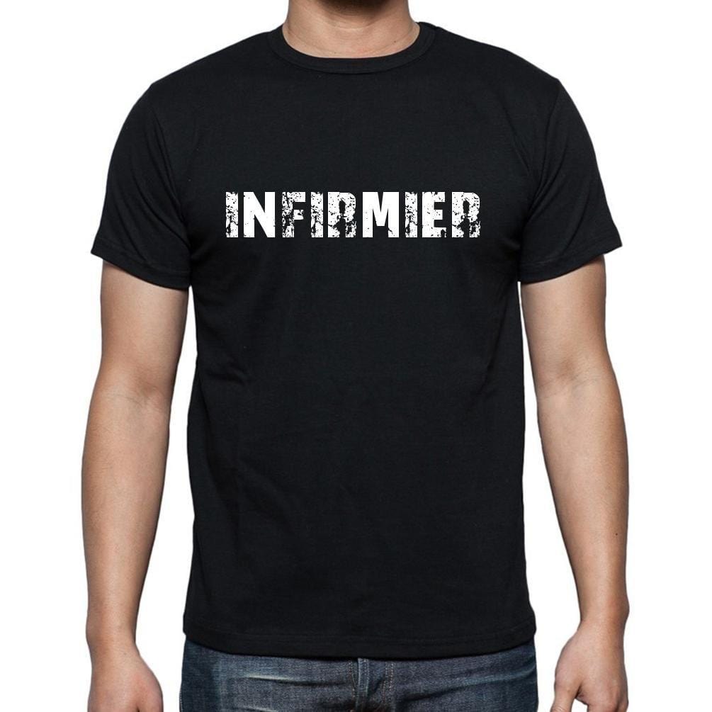 Infirmier, t-Shirt pour Homme, en Coton, col Rond, Noir