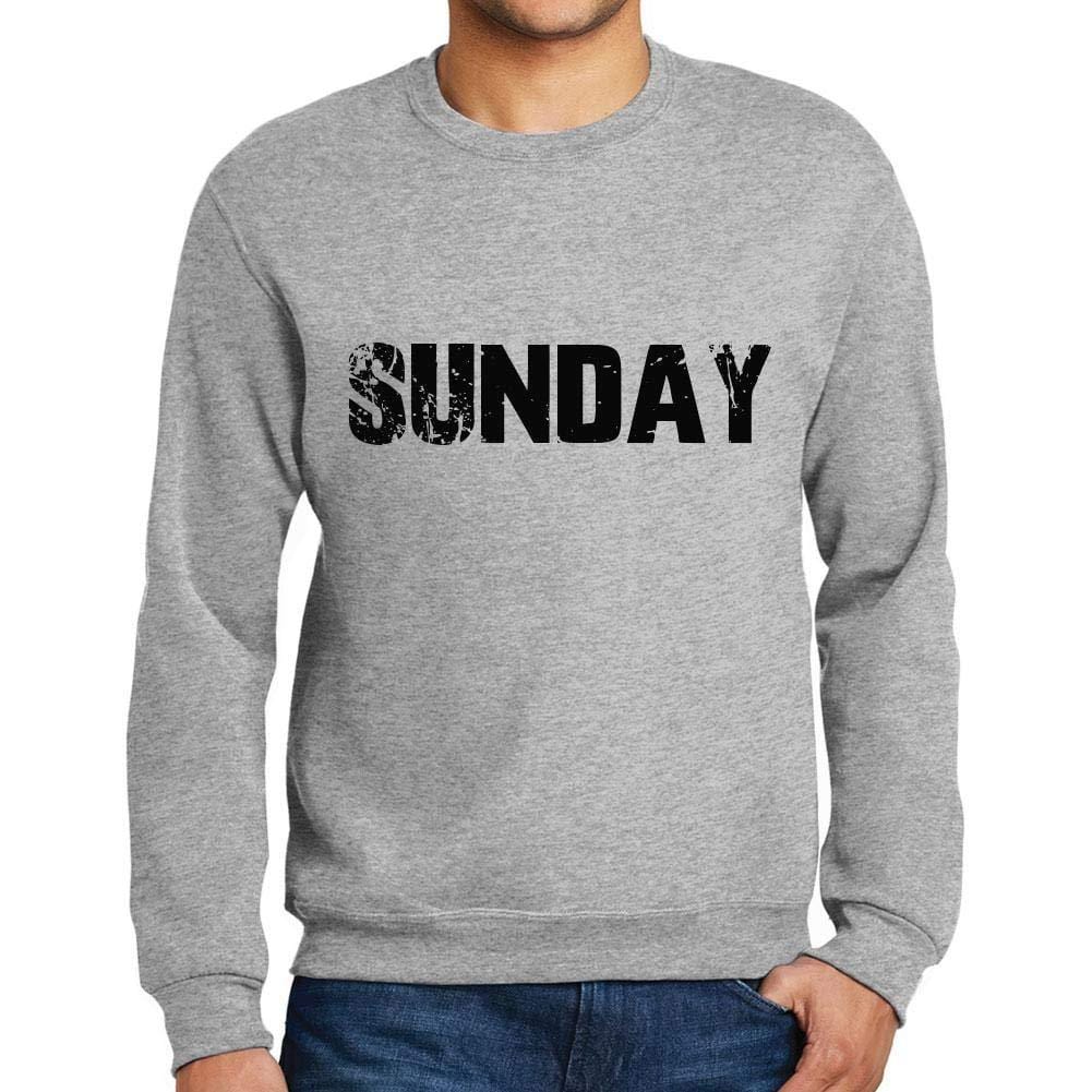 Ultrabasic Homme Imprimé Graphique Sweat-Shirt Popular Words Sunday Gris Chiné