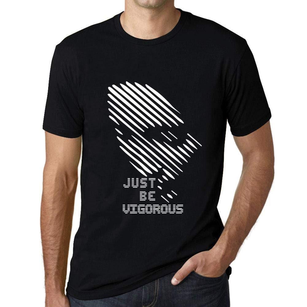 Ultrabasic - Homme T-Shirt Graphique Just be Vigorous Noir Profond