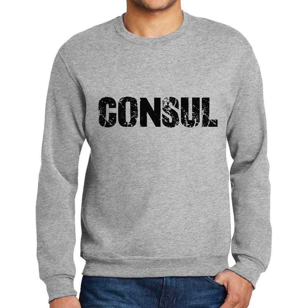 Ultrabasic Homme Imprimé Graphique Sweat-Shirt Popular Words Consul Gris Chiné