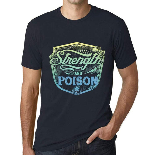 Homme T-Shirt Graphique Imprimé Vintage Tee Strength and Poison Marine