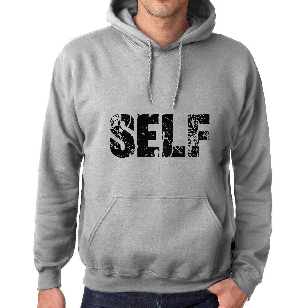 Ultrabasic Homme Femme Unisex Sweat à Capuche Hoodie Popular Words Self Gris Chiné