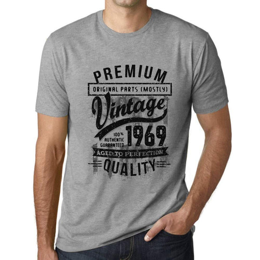 Ultrabasic - Homme Graphique 1969 Aged to Perfection T-Shirt - Cadeau d'anniversaire pour 50 Ans Gris Chiné