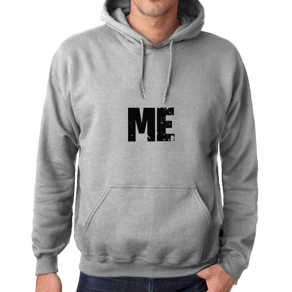 Homme Femme Unisex Sweat à Capuche Hoodie Popular Words ME Gris Chiné