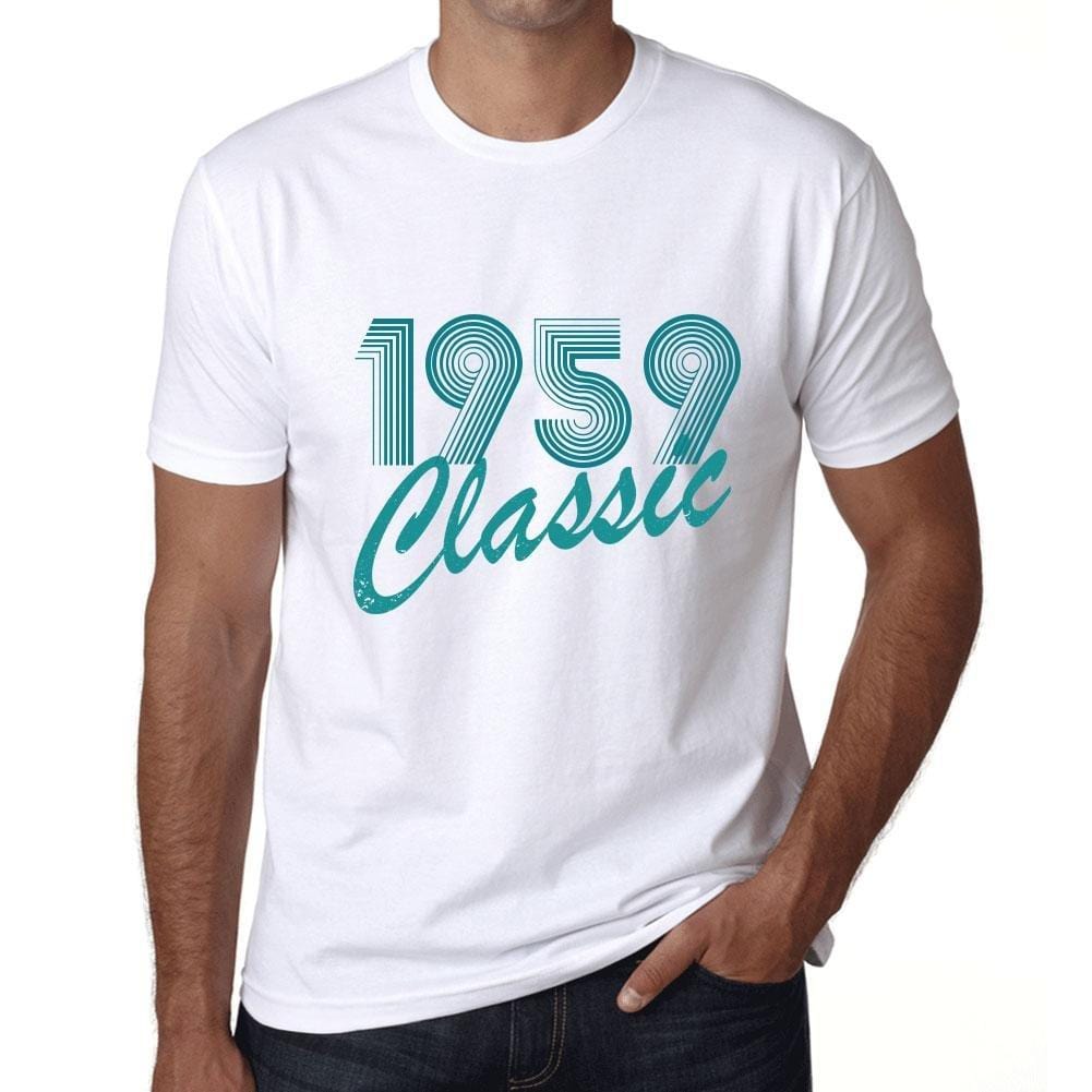 Ultrabasic - Homme T-Shirt Graphique Years Lines Classic 1959 Blanc