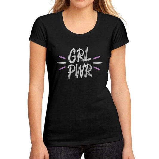 Femme Graphique Tee Shirt Girl Power Brush Noir Profond