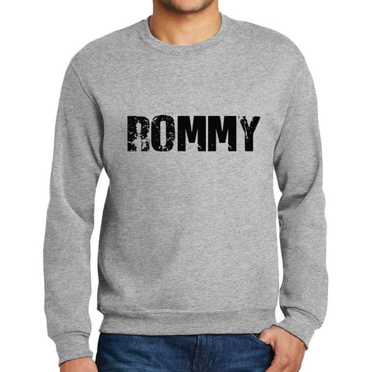 Ultrabasic Homme Imprimé Graphique Sweat-Shirt Popular Words ROMMY Gris Chiné