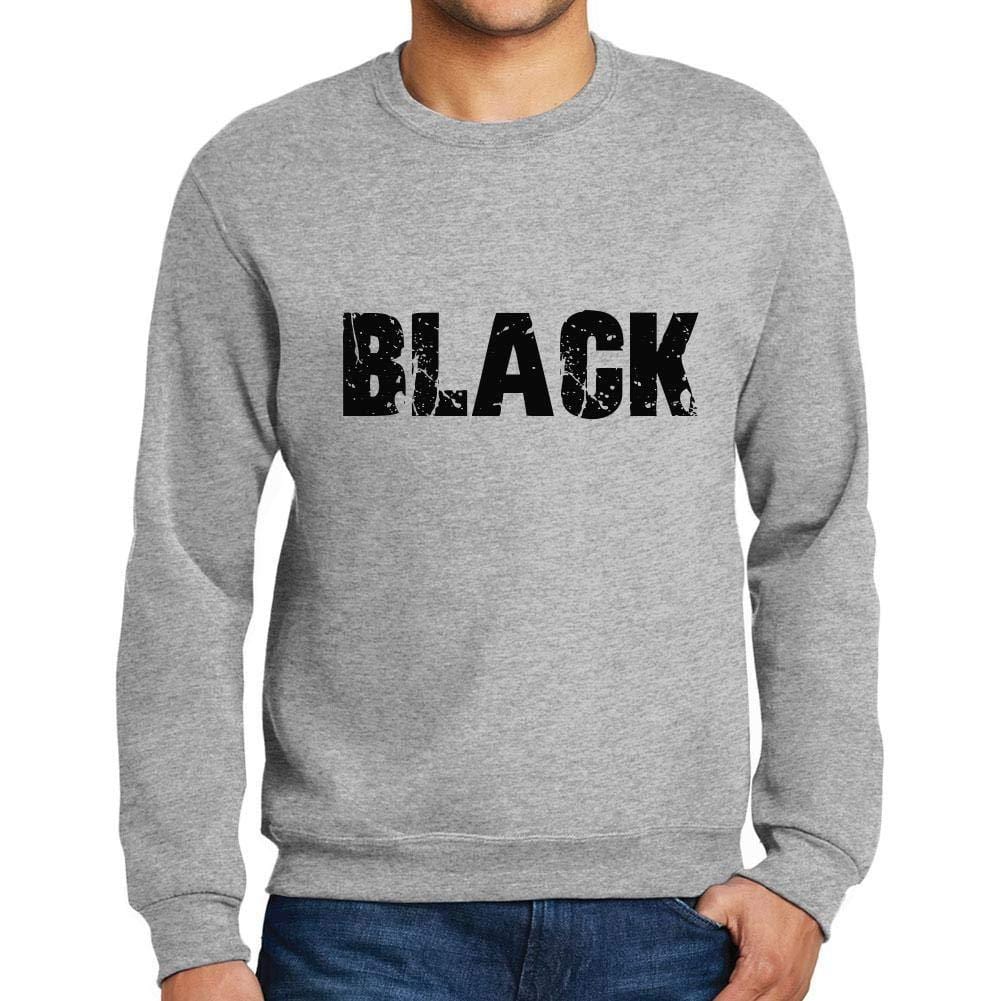 Ultrabasic Homme Imprimé Graphique Sweat-Shirt Popular Words Black Gris Chiné
