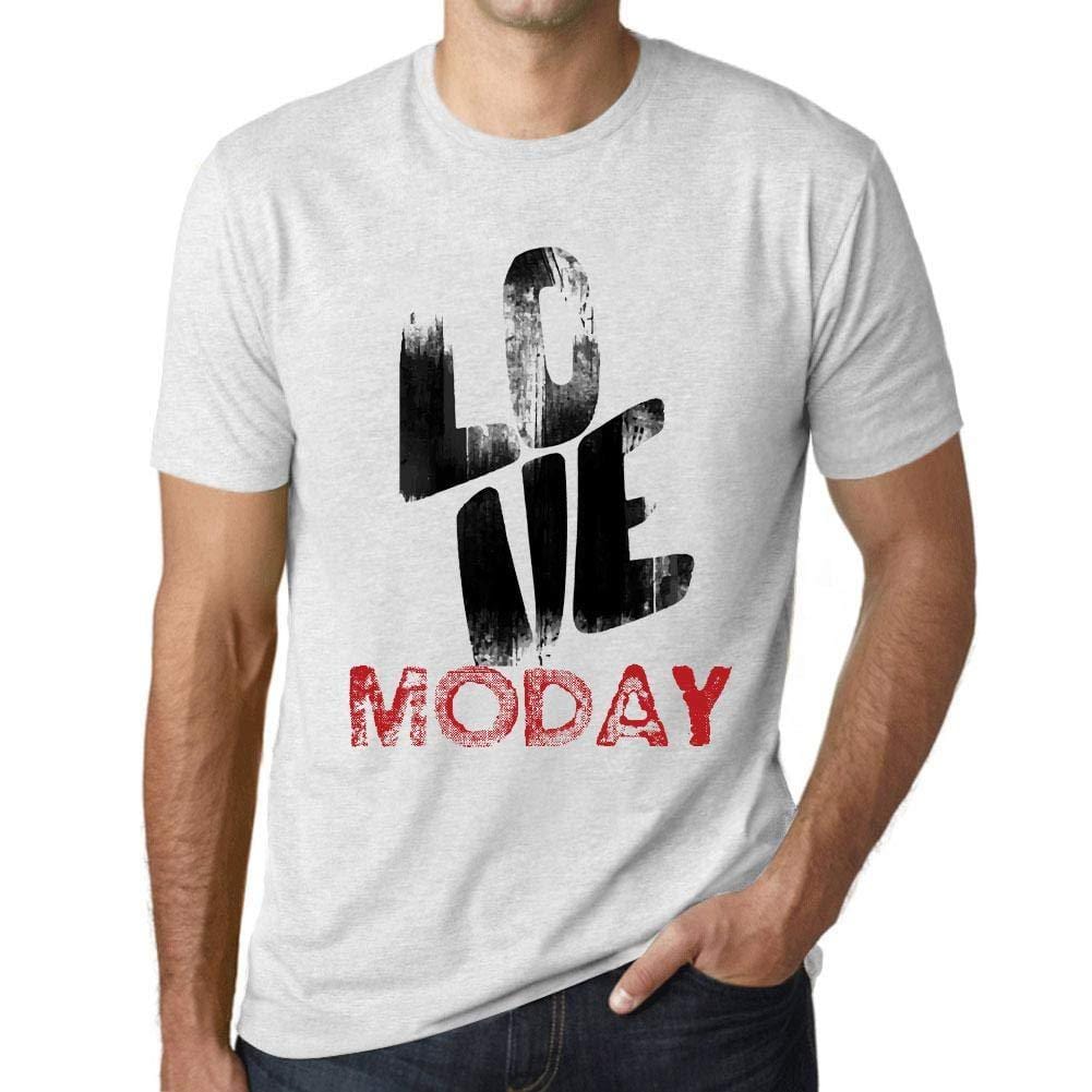 Ultrabasic - Homme T-Shirt Graphique Love MODAY Blanc Chiné