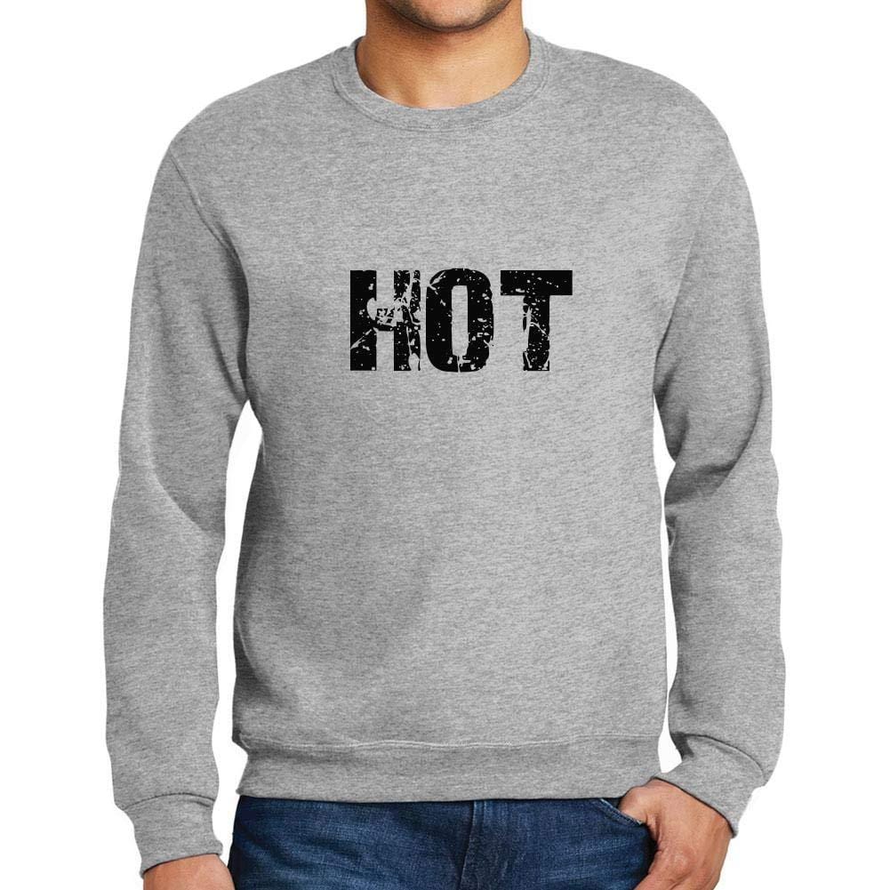 Ultrabasic Homme Imprimé Graphique Sweat-Shirt Popular Words Hot Gris Chiné