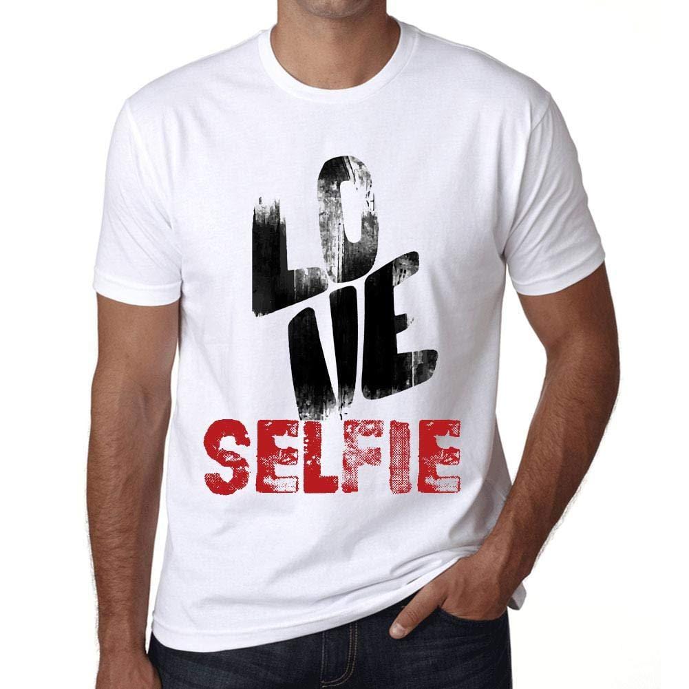 Ultrabasic - Homme T-Shirt Graphique Love Selfie Blanc