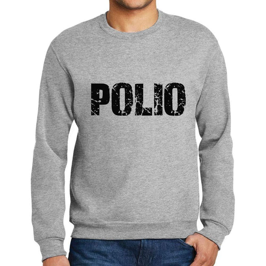 Ultrabasic Homme Imprimé Graphique Sweat-Shirt Popular Words POLIO Gris Chiné