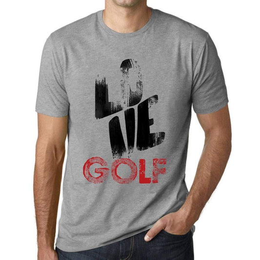 Ultrabasic - Homme T-Shirt Graphique Love Golf Gris Chiné
