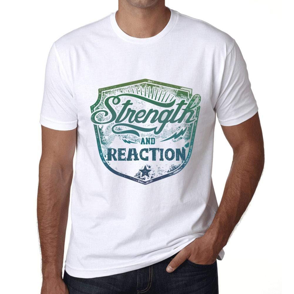 Homme T-Shirt Graphique Imprimé Vintage Tee Strength and Reaction Blanc