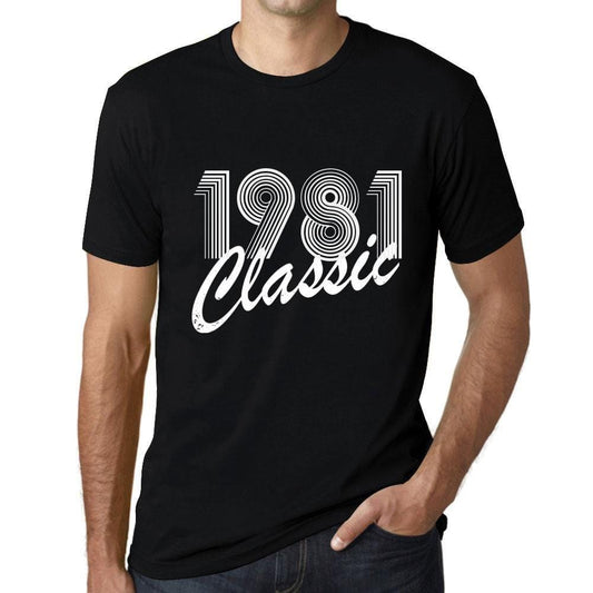 Ultrabasic - Homme T-Shirt Graphique Years Lines Classic 1981 Noir Profond